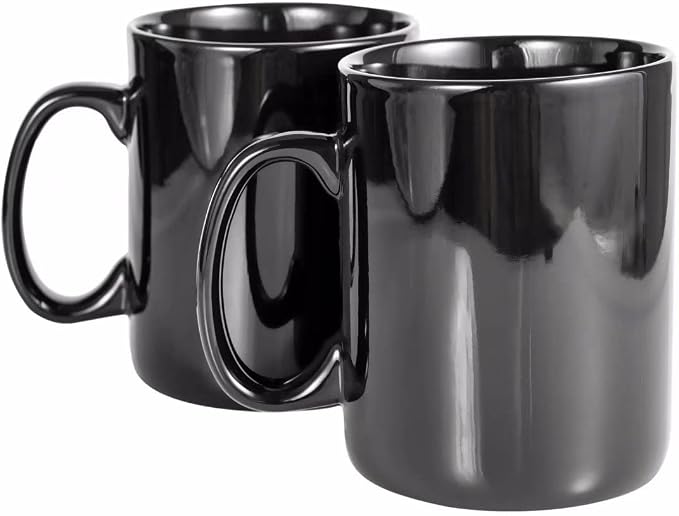BYCNZB 30oz Super Large Ceramic Coffee Mugs Large Handles Set of 2 (black) - Image 2