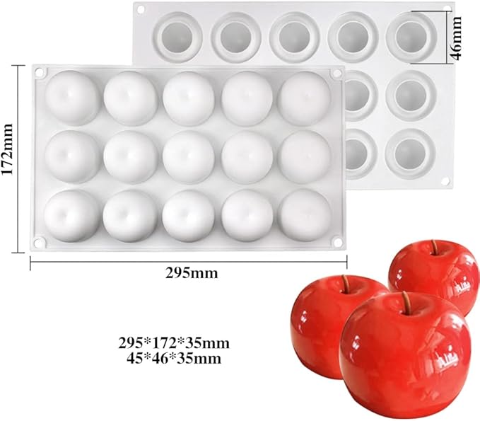 Silicone Mold Baking Pan Non-Stick Baking Pastry Chocolate Cake Dessert DIY Decoration Tools (Apple S_11.8x6.8x0.14 inch)