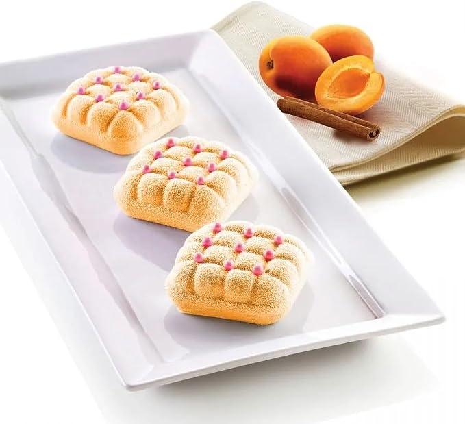 Silikomart Mini Eleganza (Elegant) Silicone Mold, Flexible Tray with 3D Technology Creates 6 Detailed Desserts with a Tufted Design, Oven, Microwave, Freezer and Dishwasher Safe, Made in Italy - Image 3