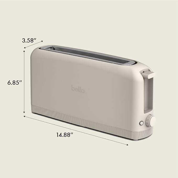 bella 2 Slice Slim Toaster,Fits-anywhere™ Kitchenware,6 Setting Shade Control with Reheat & Cancel Buttons,Fits sourdough,10” Long Slot,Anti Jam & Auto Shutoff,900 Watt,Oatmilk,(Pack of 6) - Image 7