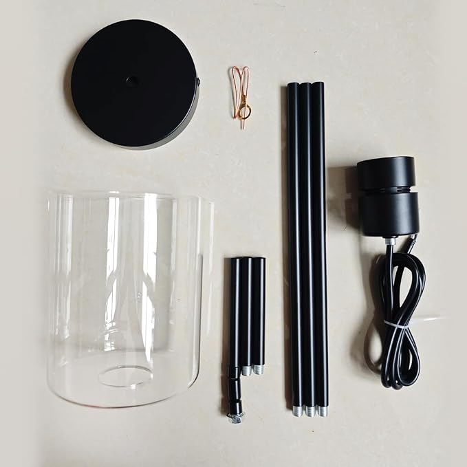 Black Pendant Lights Kitchen Island,Modern Farmhouse Glass Pendant Light,Light Fixture Kitchen Pendant Mini Hanging Light Fixture for Sink (1 Pack Black stem Rod) - Image 8