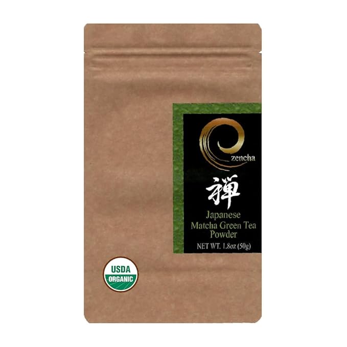 zencha - Japan Kyoto Organic Green Tea Matcha Powder - brilliant dark green - 100% naturally ceremonial grade - zen tea - (1.76 Ounce)