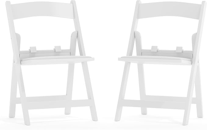 Flash Furniture HERCULES Kids Folding Chairs with Padded Seats | Set of 2 White Resin Folding Chair with Vinyl Padded Seat for Kids | Vinyl Padded Seat by FlashFurniture