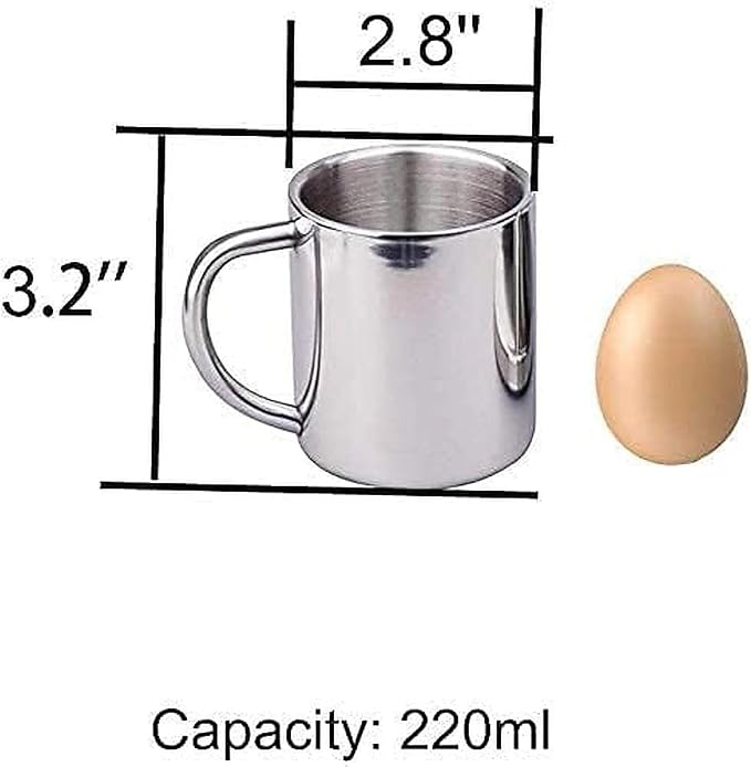 IMEEA Small Espresso Mug 7.5oz Double Wall Stainless Steel Cups, Set of 2 - Image 3