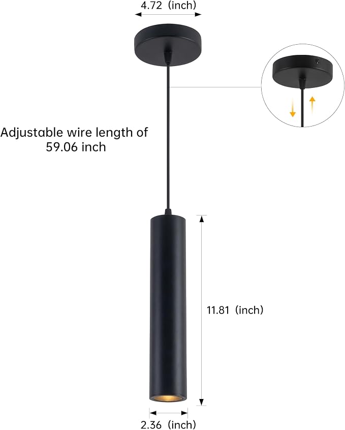 LED Pendant Lights Modern Island Lights Ceiling Hanging Spotlight | Zoomable15°-60°,5CCT/2700K-5000K,Dimmable,12W,Unique Pendant Lighting for Kitchen Island Bar,Black - Image 7