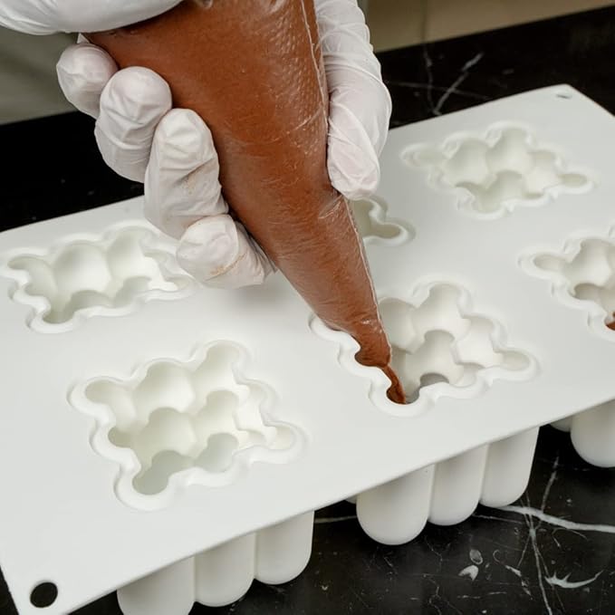 Restaurantware Pastry Tek Silicone Bubble Cube Baking Mold - 6-Compartment - 10 count box