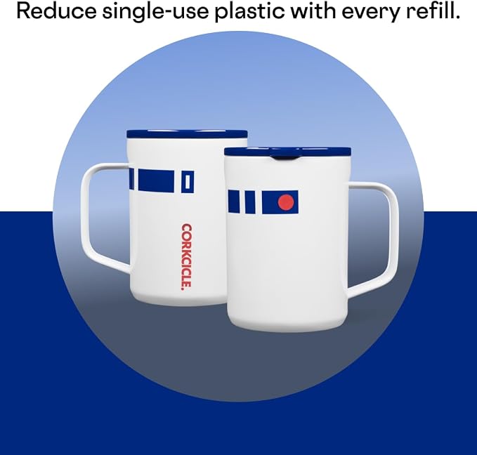 Corkcicle Star Wars R2D2 Insulated Coffee Mug- Triple Insulated Stainless-Steel Mug with Sliding Shatter-Proof Lid Keeps Drinks Hot 3 Hours- 16oz Travel Mug for Hot Beverages, Office & Daily Use - Image 5