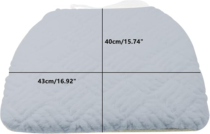 Plush Chair Cushion, Oval Chair Cushion Pad,Ultra Soft Nonslip Seat Pad,Comfortable Chair Cushion Cover,2PCS Memory Foam Chair Seat Cushion for Home Office Kitchen Dining Chairs Baby Blue - Image 2