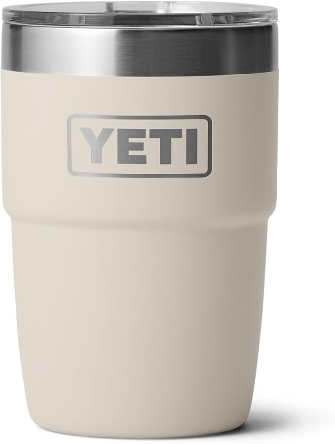 YETI Rambler 8 oz Insulated Coffee Mug with Lid - Stackable Double-Wall Vacuum Insulated Coffee Cup - DuraSip Ceramic Lining - Barista-Friendly Design - Stainless Steel - Dishwasher Safe by YETI