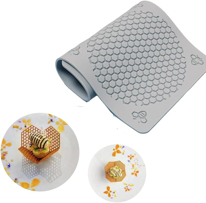 Honeycomb Bees Silicone Fondant Cake Mold for Kitchen Cake Cupcake Decorating Beehive Silicone Baking Molds Chocolate Candy Molds Sugarcraft M
