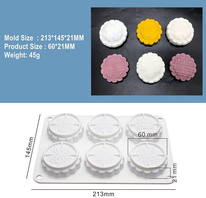 Silicone Mold for Cake DIY Baking Chocolate Eco-Friendly Cake Mold Candy Chocolate Cake Mould Baking DIY Kitchen Accessiories (Mooncake M_8.52 X5.8 X0.84 inch) - Image 2