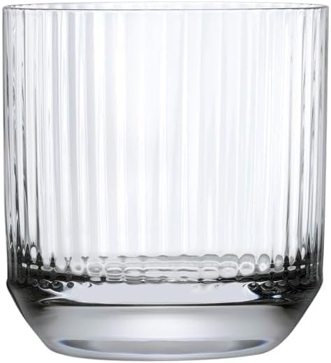 NUDE Whiskey Glasses Set of 6 DOF – 10.75 oz Premium Lead-Free Crystal Old Fashioned Rocks Glasses for Whisky, Scotch & Bourbon – Etched Linear Pattern, Dishwasher Safe Barware - Image 3