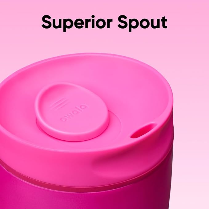 Owala SmoothSip Slider Insulated Stainless Steel Coffee Tumbler, Reusable Iced Coffee Cup, Hot Coffee Travel Mug, BPA Free 20 oz, Read My Lips - Image 4