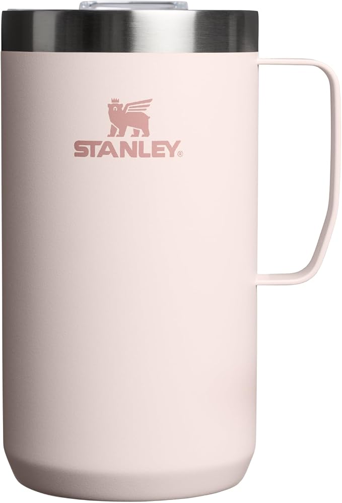 STANLEY Everyday Camp Mug 24oz | Drink Through Lid | Cup for Coffee, Tea and Drinks | Insulated Stainless Steel Coffee Mug | BPA-Free | Rose Quartz by Unknown