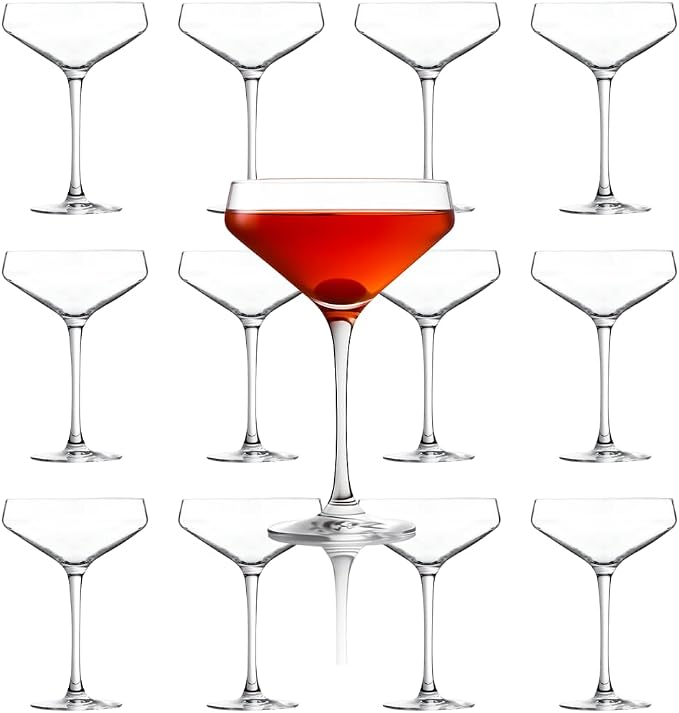 LEMONSODA Nick & Nora Martini Glasses, Classic 6oz Set Of 12, 2273 | Vintage Inspired 1930s 1950s Cocktail Glass Set, Lightweight, Dishwasher Safe Crystal Clear Glassware, Home Entertaining by LEMONSODA
