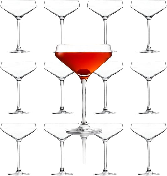 LEMONSODA Nick & Nora Martini Glasses, Classic 6oz Set Of 12, 2273 | Vintage Inspired 1930s 1950s Cocktail Glass Set, Lightweight, Dishwasher Safe Crystal Clear Glassware, Home Entertaining by LEMONSODA