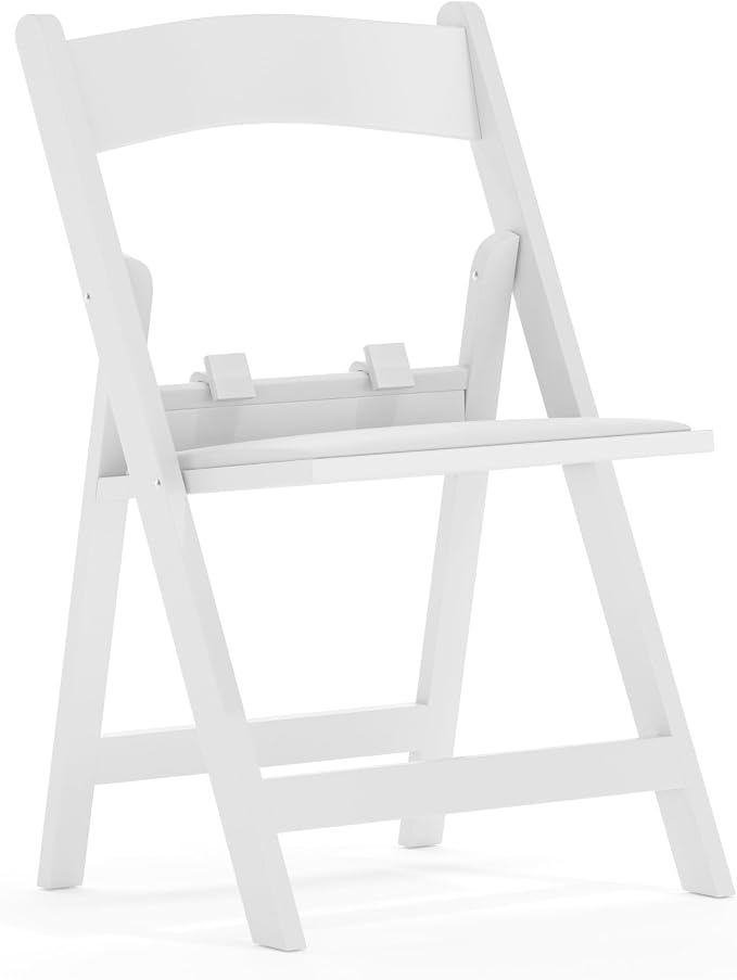 Flash Furniture HERCULES Kids White Resin Folding Chair with White Vinyl Padded Seat | Vinyl Padded Seat, Lightweight, Indoor/Outdoor, HERCULES Series by FlashFurniture