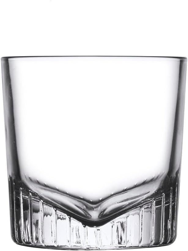 NUDE Whiskey Glasses Set of 4 – Caldera 9.25 oz Lead-Free Crystal Old Fashioned Rocks Glasses for Whisky, Scotch & Bourbon – V-Shape Motif Base, Dishwasher Safe Barware - Image 3