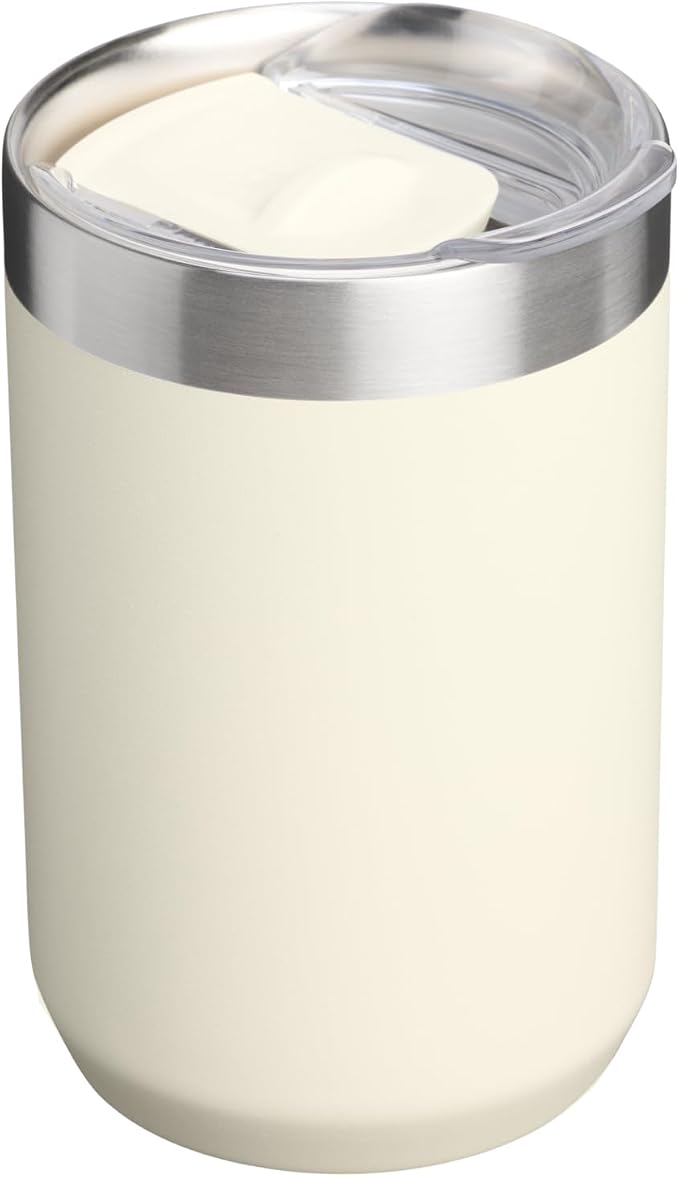 STANLEY Everyday Camp Cup 12 oz | Drink Through Lid | Cup for Coffee, Tea and Drinks | Insulated Stainless Steel | BPA-Free | Cream - Image 3