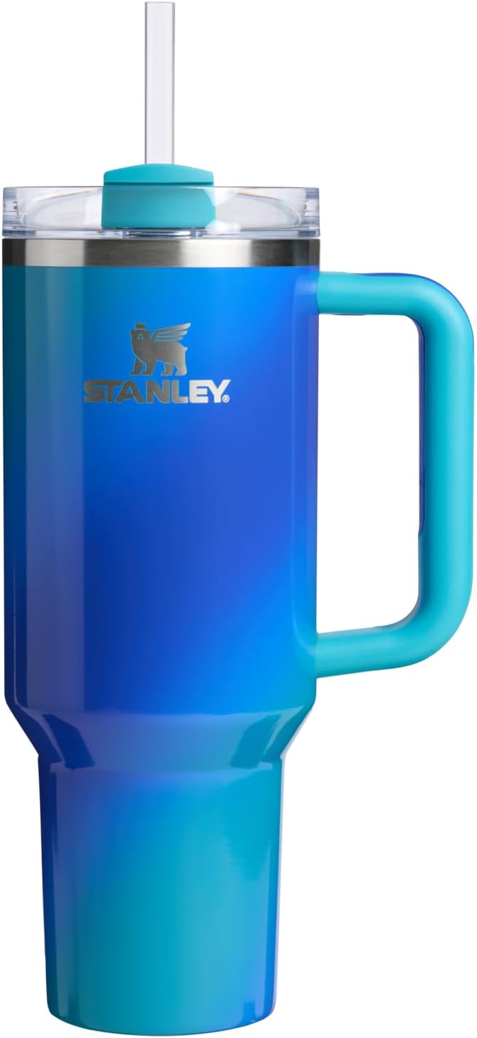 STANLEY Quencher H2.0 Flow State Tumbler, 40 oz, Sea Glass Aura | Handle and Straw | 3-Position Lid | Cup Holder Compatible for Travel | Insulated Stainless Steel Cup | BPA-Free by Unknown