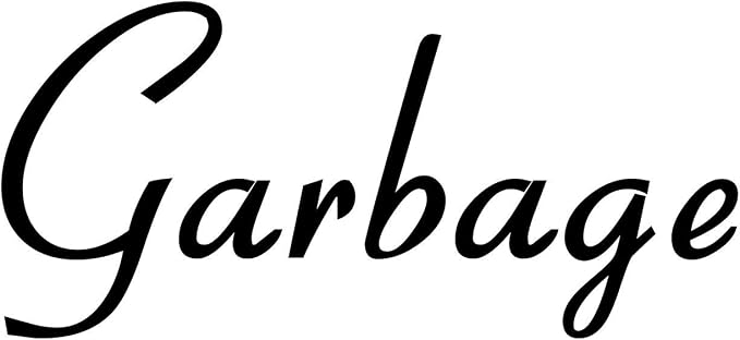 Garbage 4w x 2h Label | Kitchen Pantry Organization | Die Cut Vinyl Decal | Black Retro Font (Sticker Only) by MinglewoodTrading