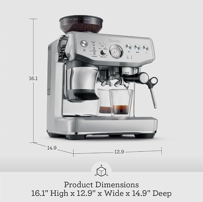 Breville BES876DBL Barista Express Impress, Damson Blue | Craft café-quality lattes and cappuccinos at home with this semi-automatic espresso machine with built-in grinder - Image 3