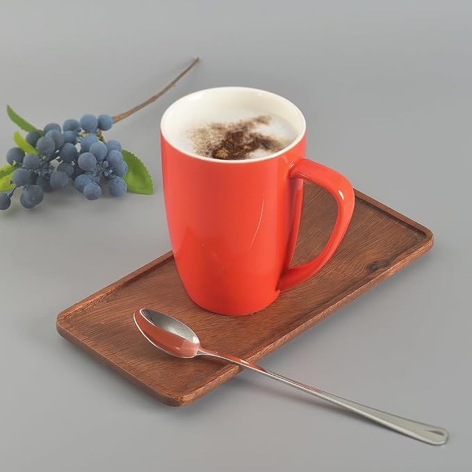homEdge Porcelain Mug Set, 16 Ounces Cup for Tea, Latte, Mocha, Hot Chocolate, Set of 6, Orange - Image 4