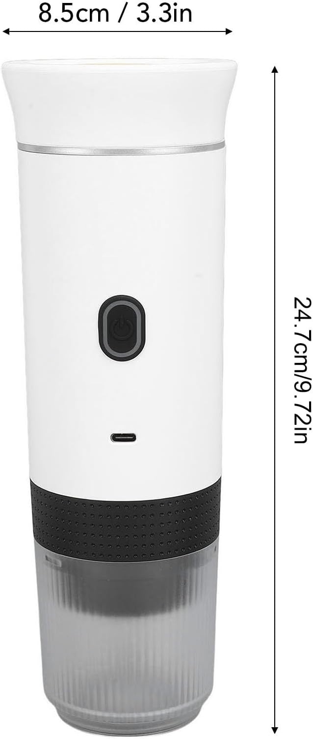 Rengue Portable Electric Coffee Maker 15 Bar Automatic Machine with 2500mAh Battery Compatible Cup Holders for Car Office Travel Camping (White) - Image 9