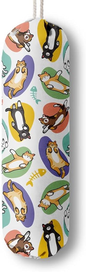 Cat Pattern Grocery Bags Holder Organizer For Shopping Bags，Wall Mount Plastic Bags Storage Container Dispensers, Pet Lovers Home Kitchen Gifts For Family, Friends, Cat Mom, Cat Dad, Women by HiLus