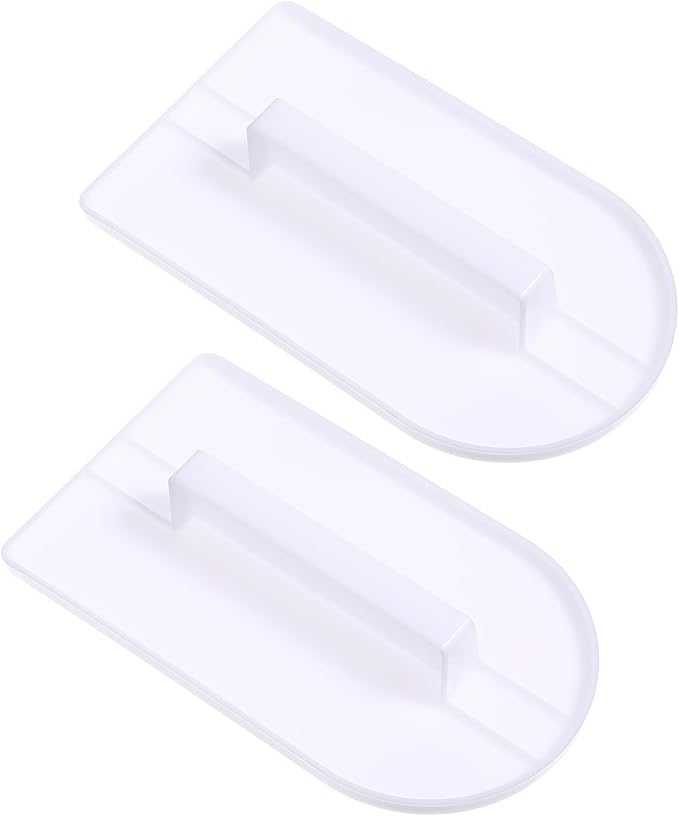 2 PCS Fondant Smoothing Tool, Cake Decoration Icing Smoother Tool, Sugarcraft Scraper Paddle, Fondant Polisher Finisher, White PP Plastic, 5.7" x 3.1"