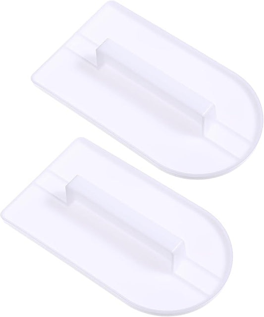 2 PCS Fondant Smoothing Tool, Cake Decoration Icing Smoother Tool, Sugarcraft Scraper Paddle, Fondant Polisher Finisher, White PP Plastic, 5.7" x 3.1"