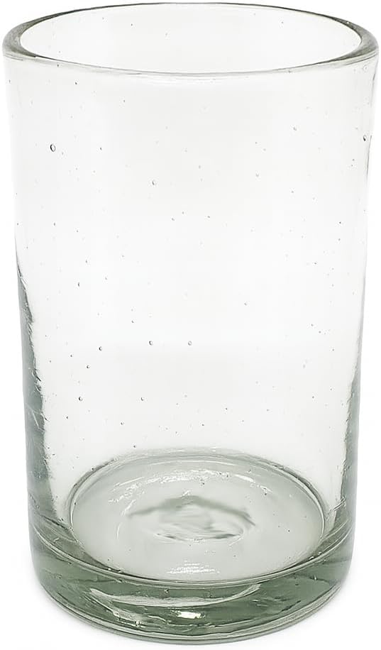 Clear 14 oz Drinking Glasses (Set of 6) | Hand Blown Mexican Glassware | Recycled Glass Drinking Glasses for Water, Juice, Margarita, Cocktails & Whiskey, Lead-Free Toxin Free - Image 9
