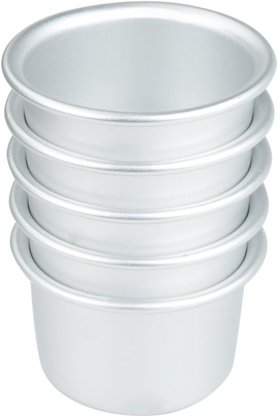 Aislor Round Cake Pan 5Pcs 2.4" Cake Baking Pans with Removable Bottom Silver 2 - Image 4