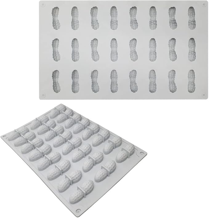 mostsom Silicone Molds for Chocolate Covered Peanut, 24 Cavity Candy Making Mold for Chocolate Covered Raisins, Peanuts, Espresso Coffee Beans, Cashews, Nuts (Peanut G)