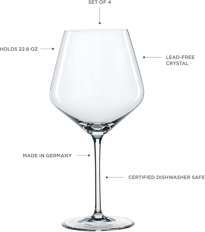 Spiegelau Style Burgundy Wine Glasses, Crystal Clear Red Wine Glasses for Pinot Noir, Elegant Glassware, Wedding Gifts, Birthday Gifts for Women and Men, Home Bar Accessories, 22.6 oz, Set of 4 - Image 7