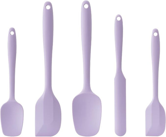 Silicone Spatula Set,5 Piece Food Grade Rubber Spatulas,Lavender | Spatulas Silicone Heat Resistant for Baking,Cooking,and Mixing High Heat Resistant Non Stick Dishwasher Safe BPA-Free by Hoewina