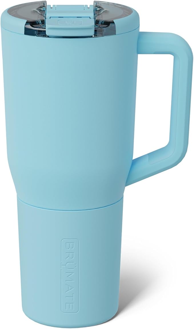 BrüMate Müv - 35oz 100% Leak Proof Insulated Coffee Mug with Handle & Lid - Stainless Steel Coffee Travel Mug - Double Walled Coffee Cup (Glacier) by Br%C3%BCMate