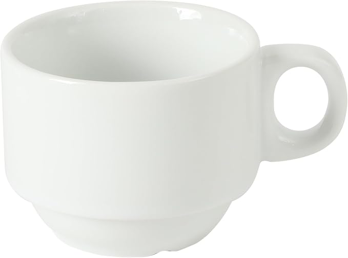 Gibson Home Gracious Dining 3-Ounce Espresso Cups Set of 4, Small Stackable Coffee Cups with 4 Saucers, Metal Stand, Ceramic Demitasse Mugs, Espresso Accessories for Machine - Image 7