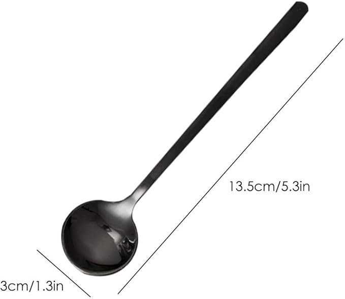 Pack of 8, Black Stainless Steel Espresso Spoons, findTop Mini Teaspoons Set for Coffee Sugar Dessert Cake Ice Cream Soup Antipasto Cappuccino, 5.3 Inch