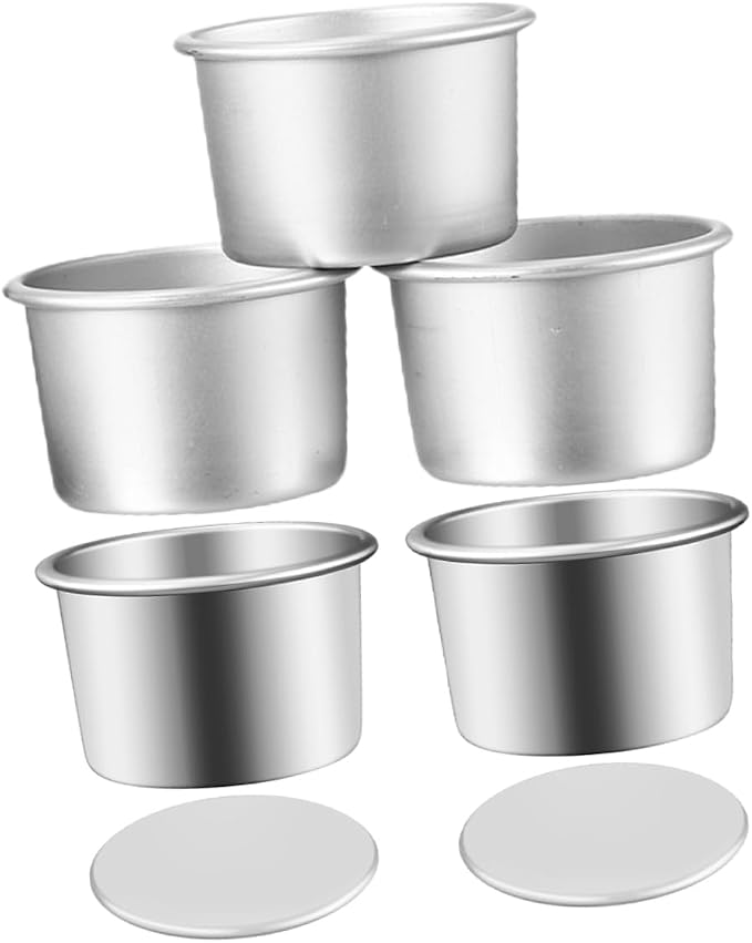 5Pcs Nonstick Round Aluminum Alloy Cake Pans with Removable Bottom for Baking Even Heating Cake Molds for Cakes and Desserts Easy to and Practical Bakeware by JECOMPRIS