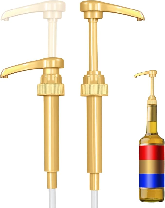 Syrup Pumps (Variety Pack of 7 colors) Compatible with Torani & Davinci 750ml Bottles-Ideal Coffee Syrups，Snow Cones，Flavorings，Coffee Bar Accessories-No Clogging，Spilling or Dripping