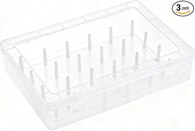 3pcs Piping Tips Organizer with Fixed Pins 72/126-Capacity Cake Decorating Storage Box for Baking Tools (1pcs-24 transparent color)