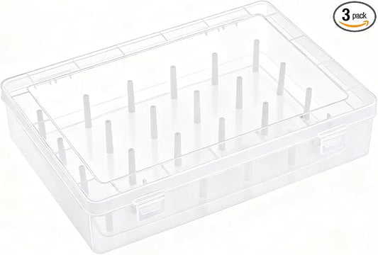 3pcs Piping Tips Organizer with Fixed Pins 72/126-Capacity Cake Decorating Storage Box for Baking Tools (1pcs-24 transparent color)