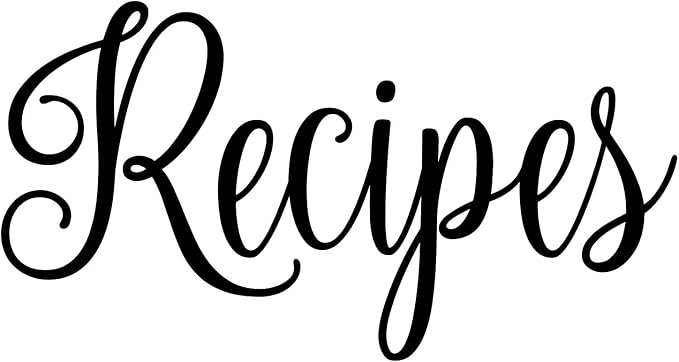 Recipes 5w x 2.5h Label | Kitchen Home Organization | Die Cut Vinyl Decal | Black Fancy Font (Sticker Only) by MinglewoodTrading