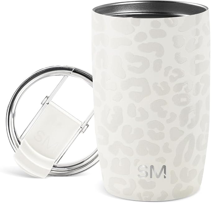 Simple Modern Travel Coffee Mug with Lid | 12oz | Leopard | Voyager Coffee Cup, Coffee Tumbler for Hot & Iced Drinks | Insulated Stainless Steel Travel Mug | Cream Leopard by Unknown