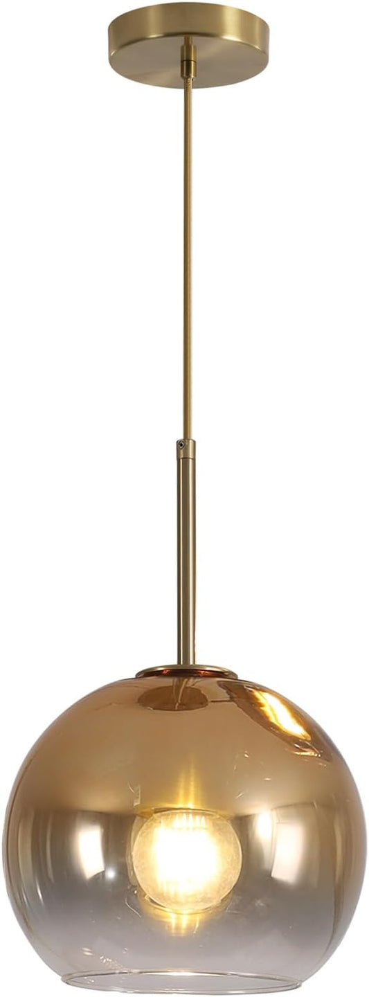 KCO Lighting 1-Light Modern Glass Pendant Lights Large Gold Globe Pendant Light Mid Century Single Pendant Light Kitchen Island Dining Room Lighting Fixtures Ceiling Hanging by KCOLighting