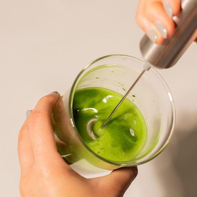 Naoki Matcha Electric Matcha Whisk and Milk Frother with Single and Double Frother Head Set - Barista Style Preparation for Matcha Green Tea & Lattes