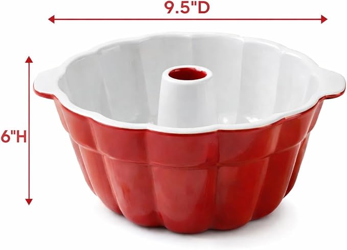 Emeril Lagasse Fluted Cake Pan Stoneware 9.5 in – Pound Cake Baking Pan, Perfect for Baking Delicious Cakes! - Image 6