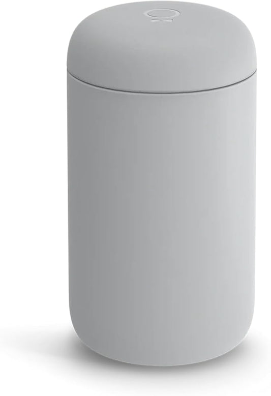 Fellow 16 oz Carter Wide Travel Mug - Wide Mouth Vacuum-Insulated Stainless Steel - Tea and Coffee Tumbler - Travel Coffee Mug with Ceramic Interior - Matte Grey