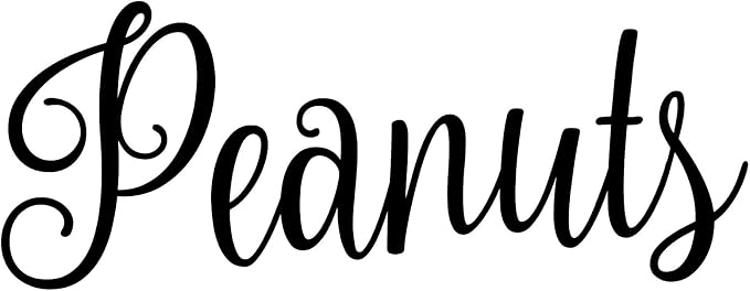 Peanuts 5w x 2h Label | Kitchen Pantry Organization | Die Cut Vinyl Decal | Black Fancy Font (Sticker Only) by MinglewoodTrading